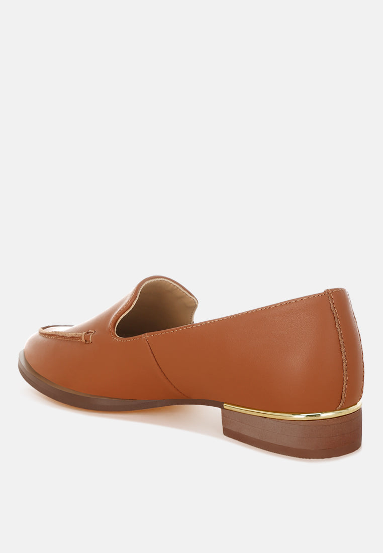 anna suede leather loafers#color_tan
