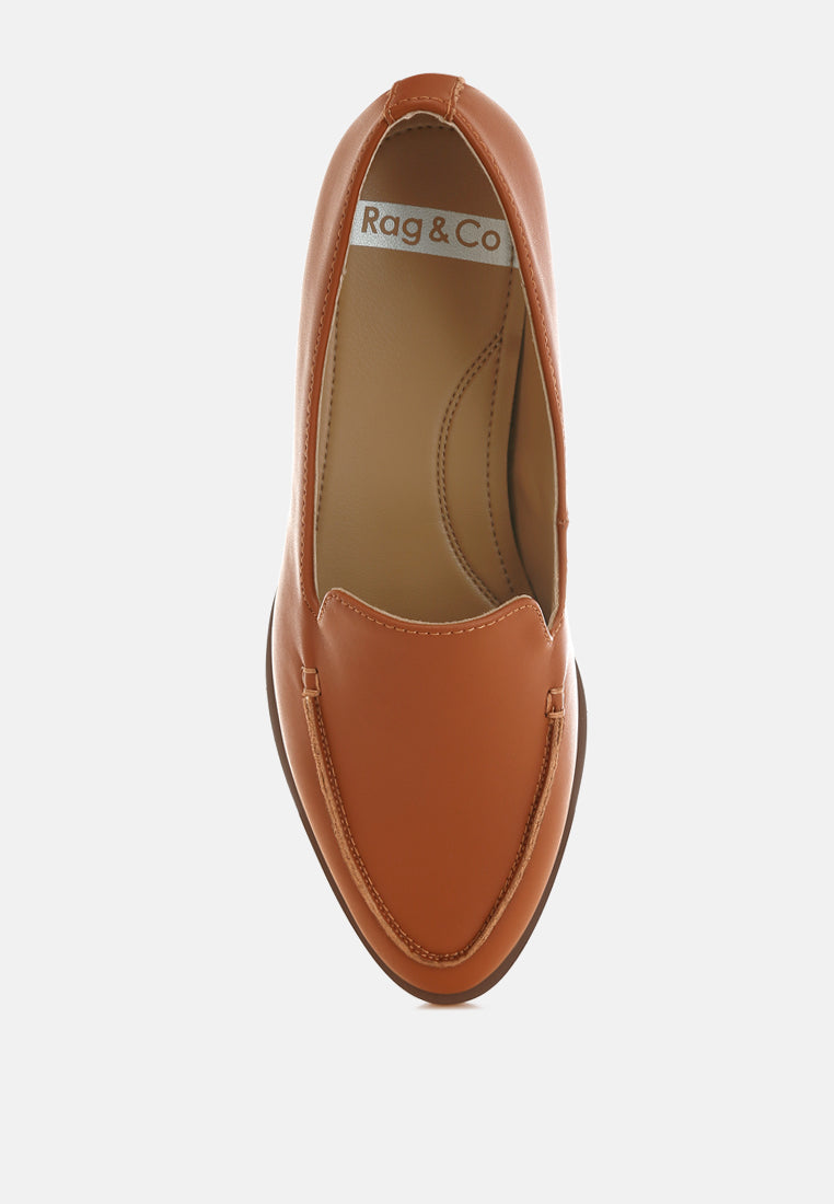 anna suede leather loafers#color_tan