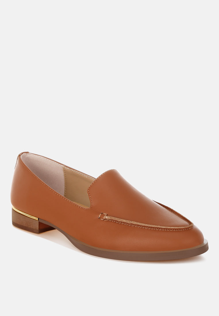 anna suede leather loafers#color_tan