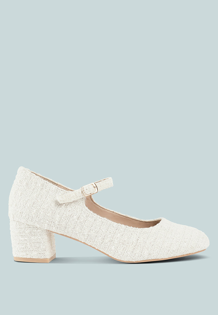 antara tweed mary jane sandals#color_white