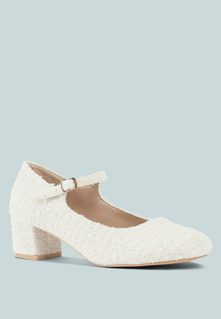 antara tweed mary jane sandals#color_white