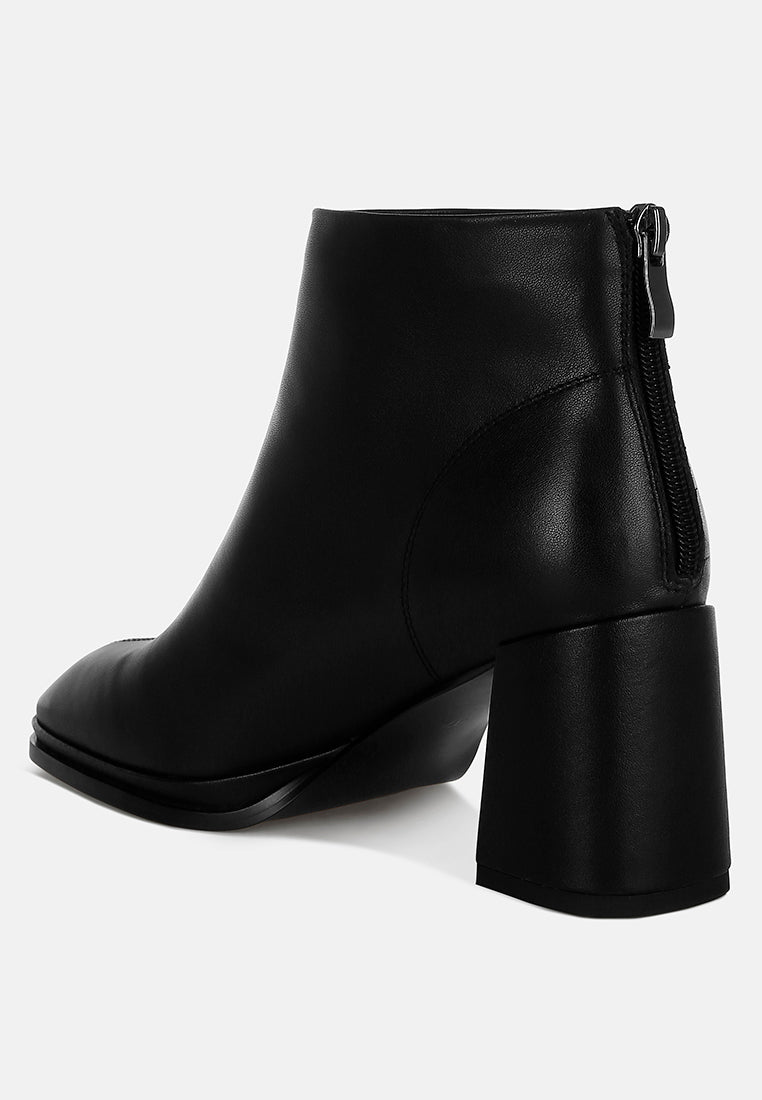 armada genuine leather square toe boots#color_black