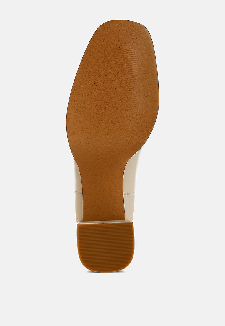 armada genuine leather square toe boots#color_off white