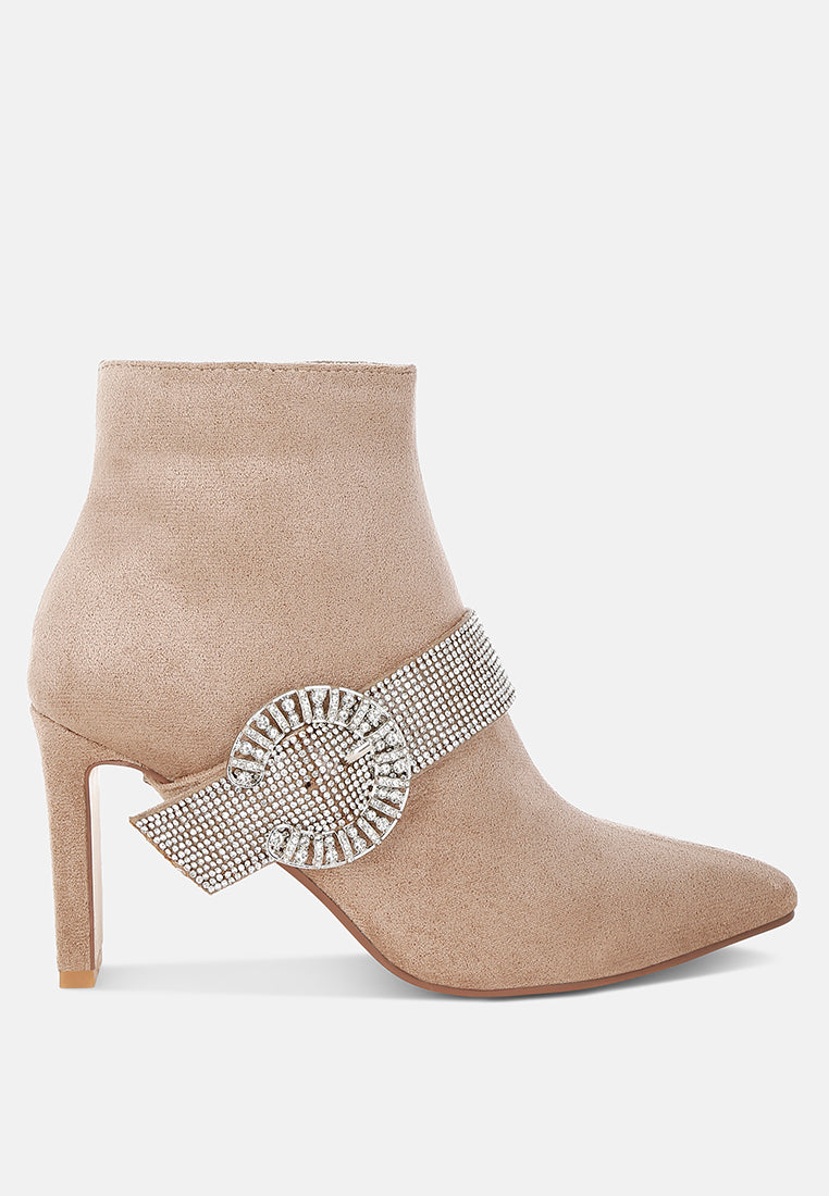 asagao diamante & rhinestones strap boots#color_beige