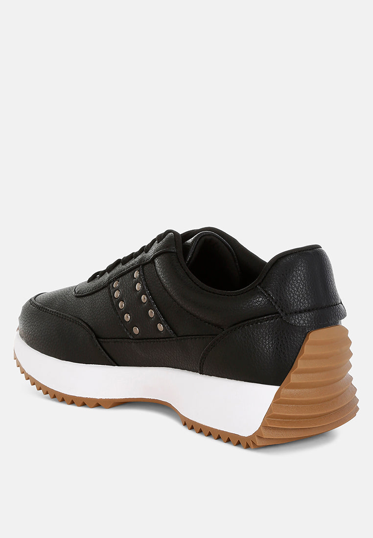 athion studded real leather sneakers#color_black