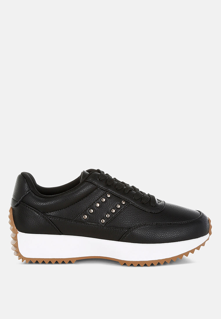 athion studded real leather sneakers#color_black