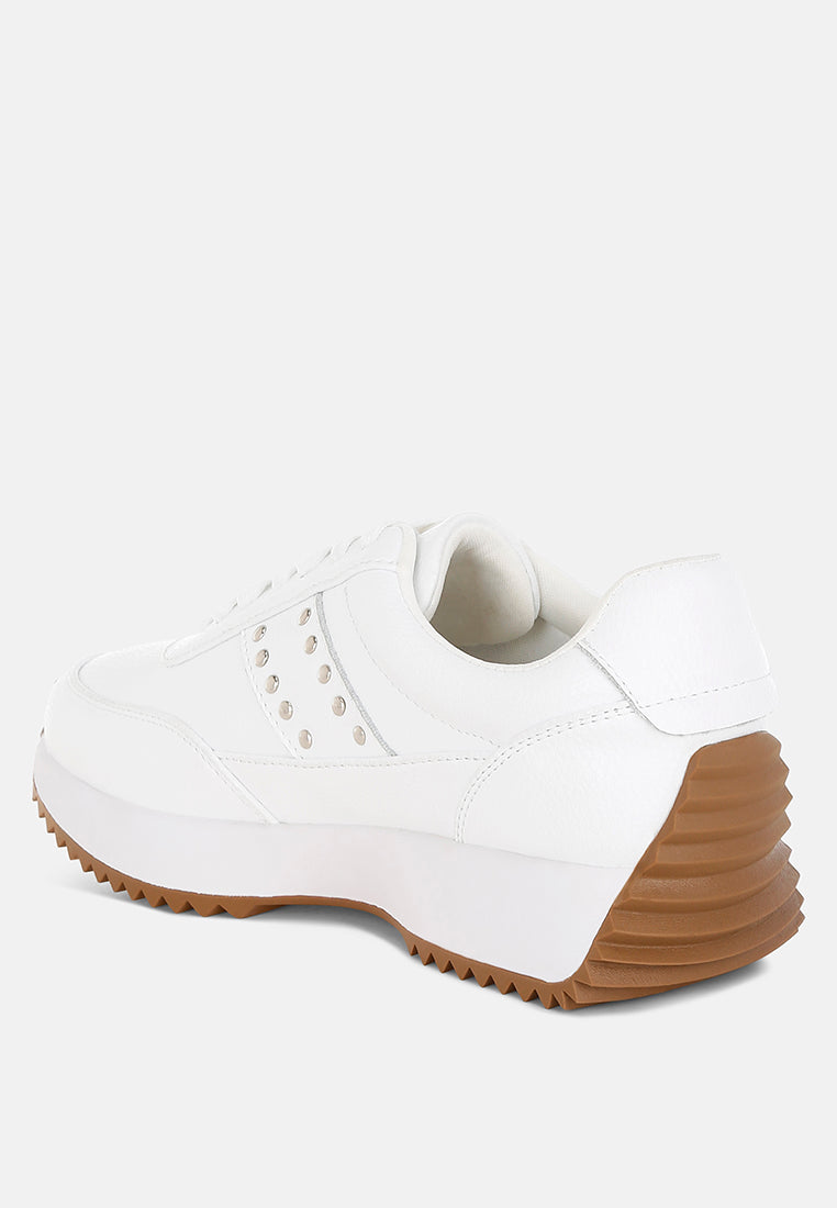 athion studded real leather sneakers#color_white