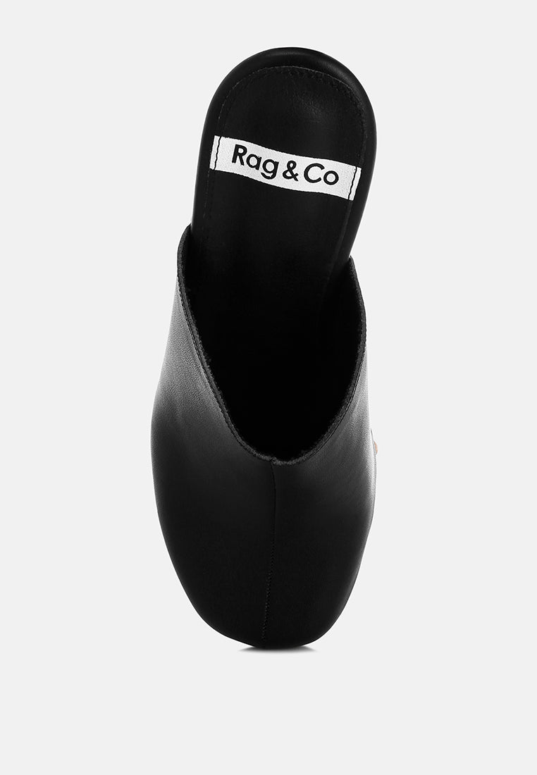 benji recycled leather clogs#color_black