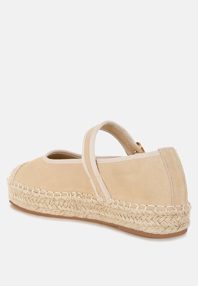bolean soft suede leather mary jane espadrilles#color_beige