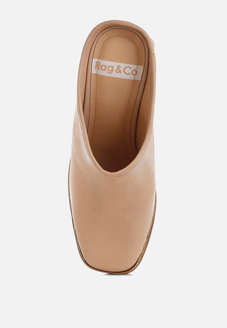 bottani genuine leather slip-on mules#color_tan