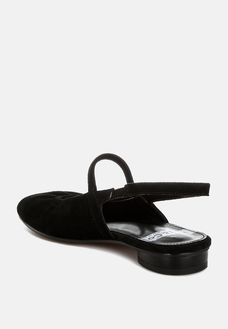 bounzi soft suede leather slingback sandals#color_black