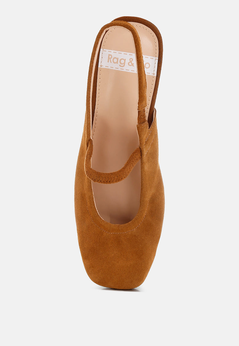 bounzi soft suede leather slingback sandals#color_tan