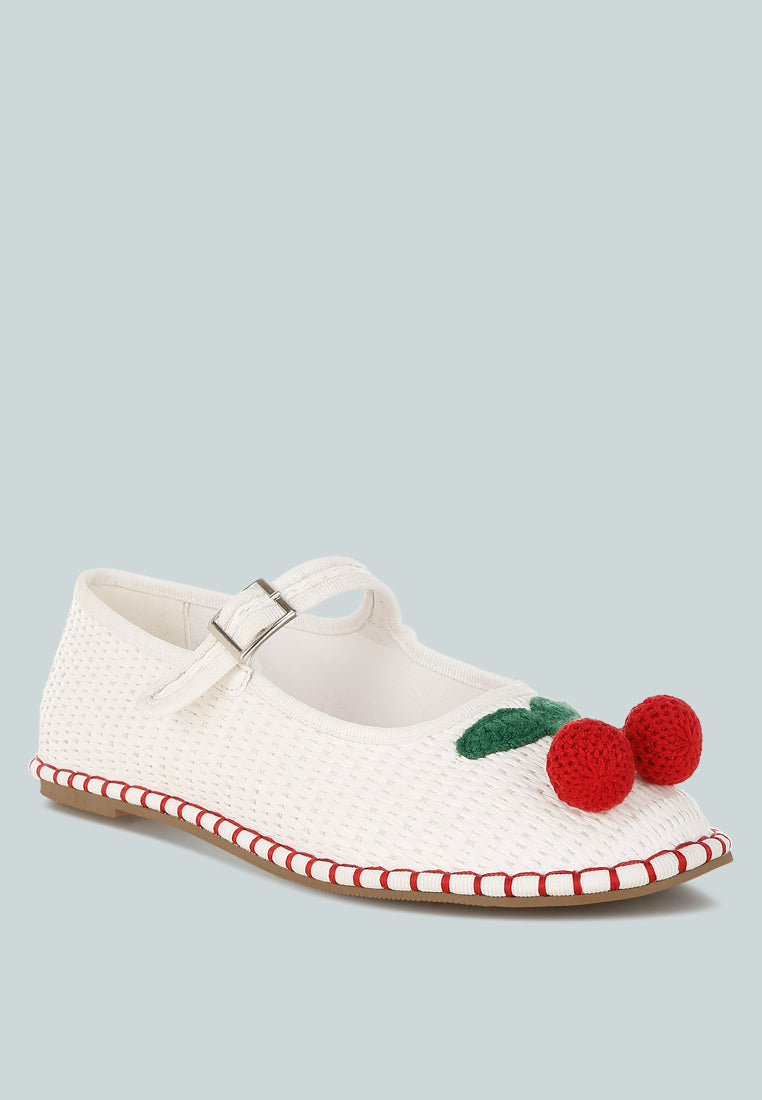 brunch date cherry accent mary jane flats#color_white