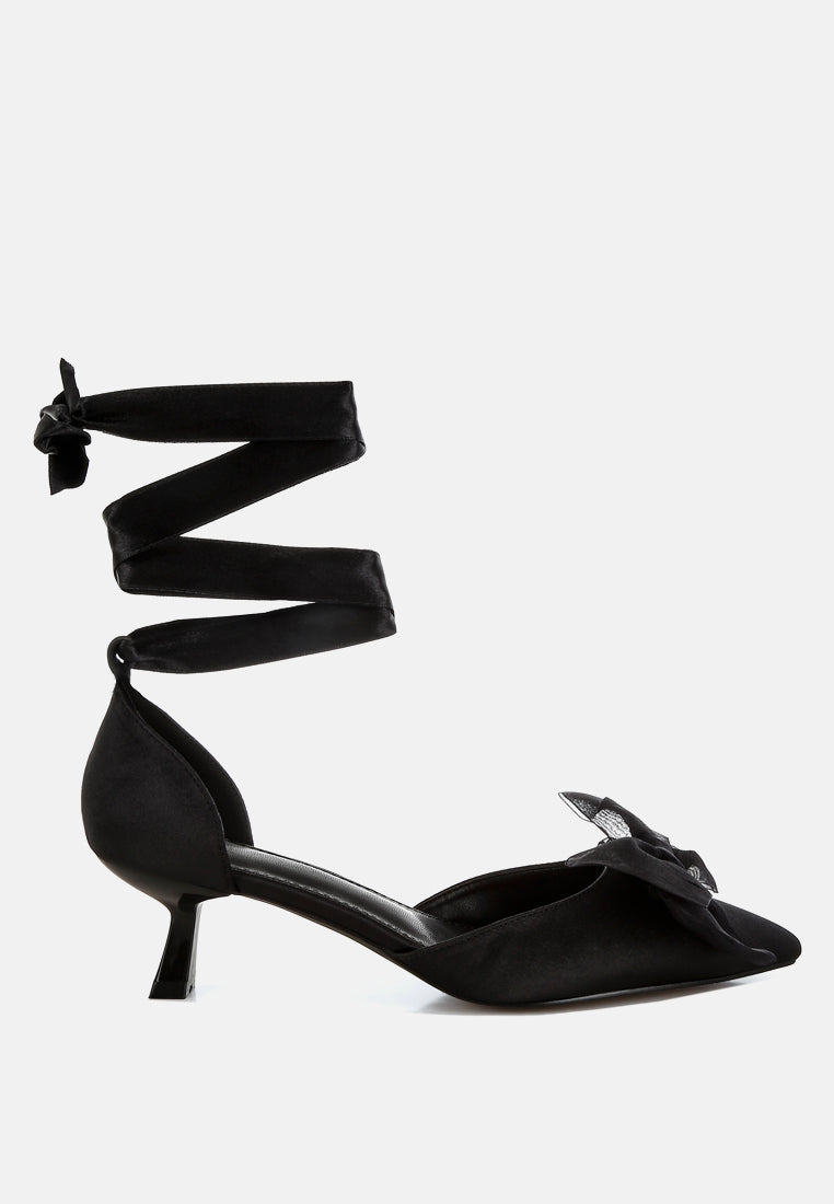 cadell bow detail satin sandals#color_Black