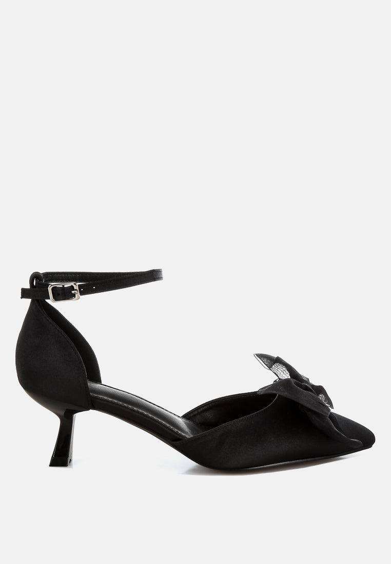 cadell bow detail satin sandals#color_Black