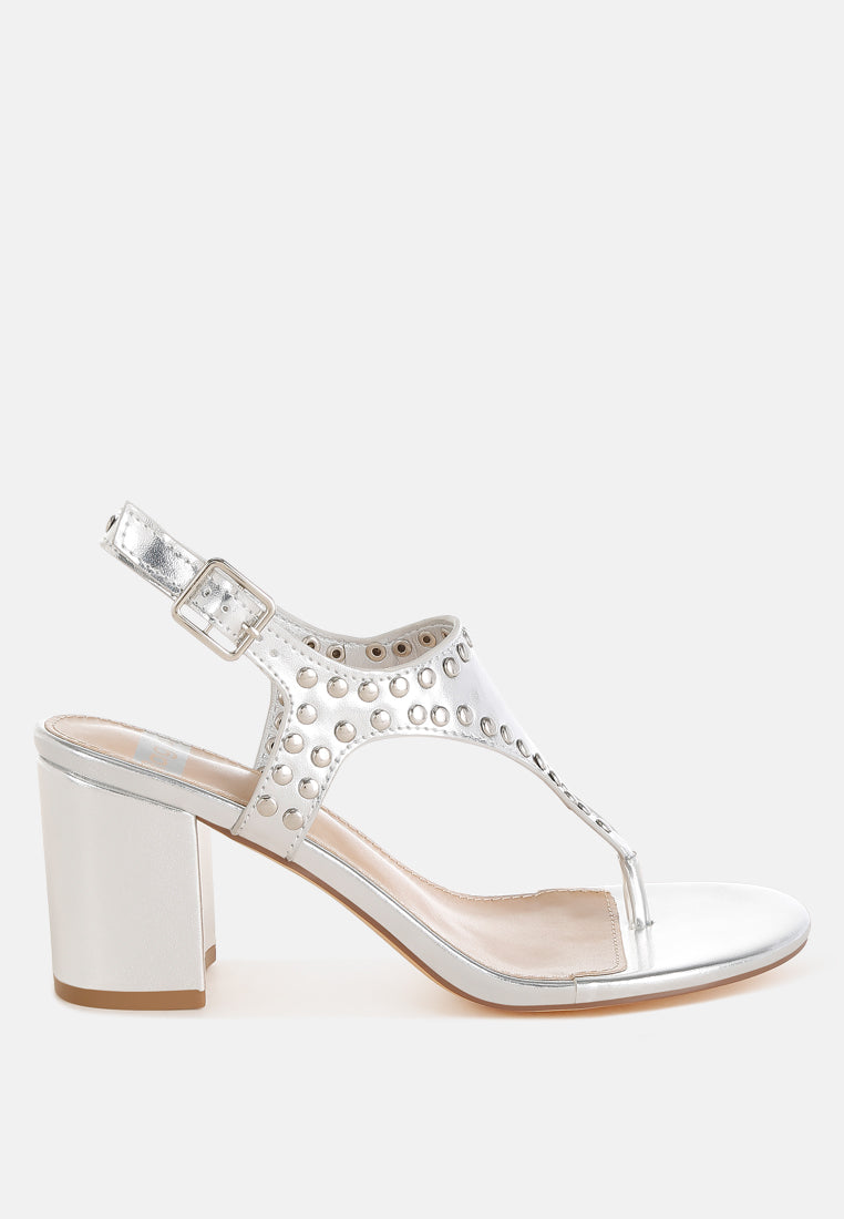 chan metallic studded statement heels#color_silver