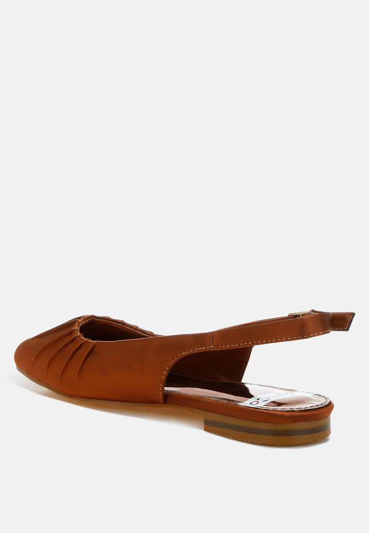cheeni satin square toe flat slingbacks#color_brown