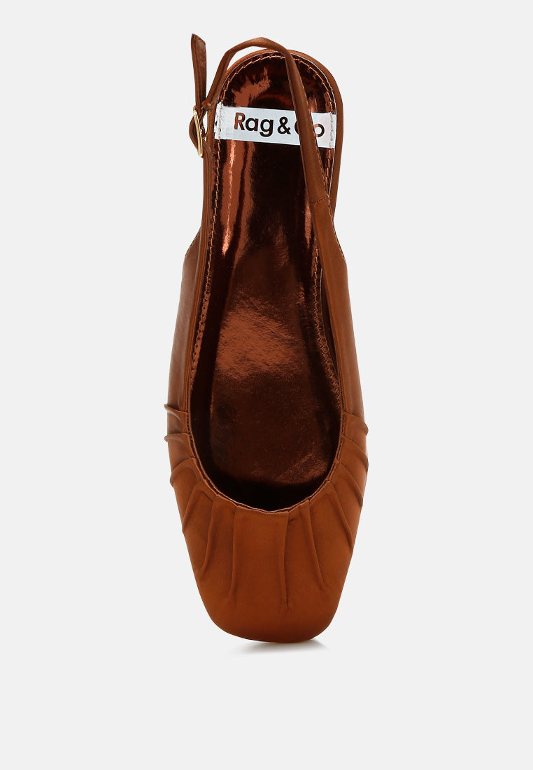 cheeni satin square toe flat slingbacks#color_brown