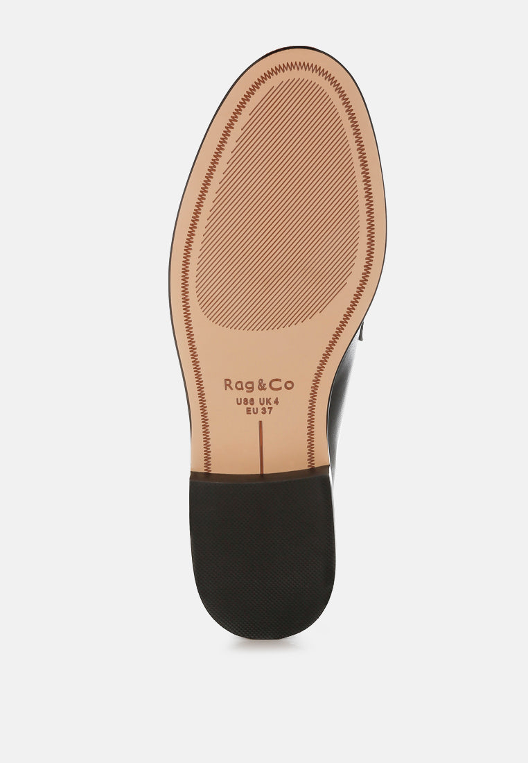 clotilda perforated low heel loafers#color_black