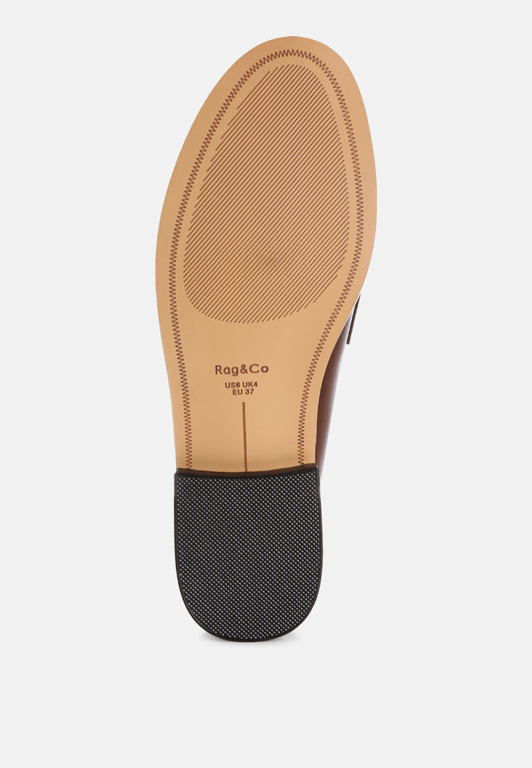 clotilda perforated low heel loafers#color_brown