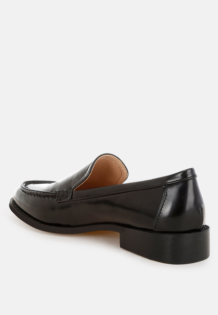 corleone pleather stacked heel loafers#color_black