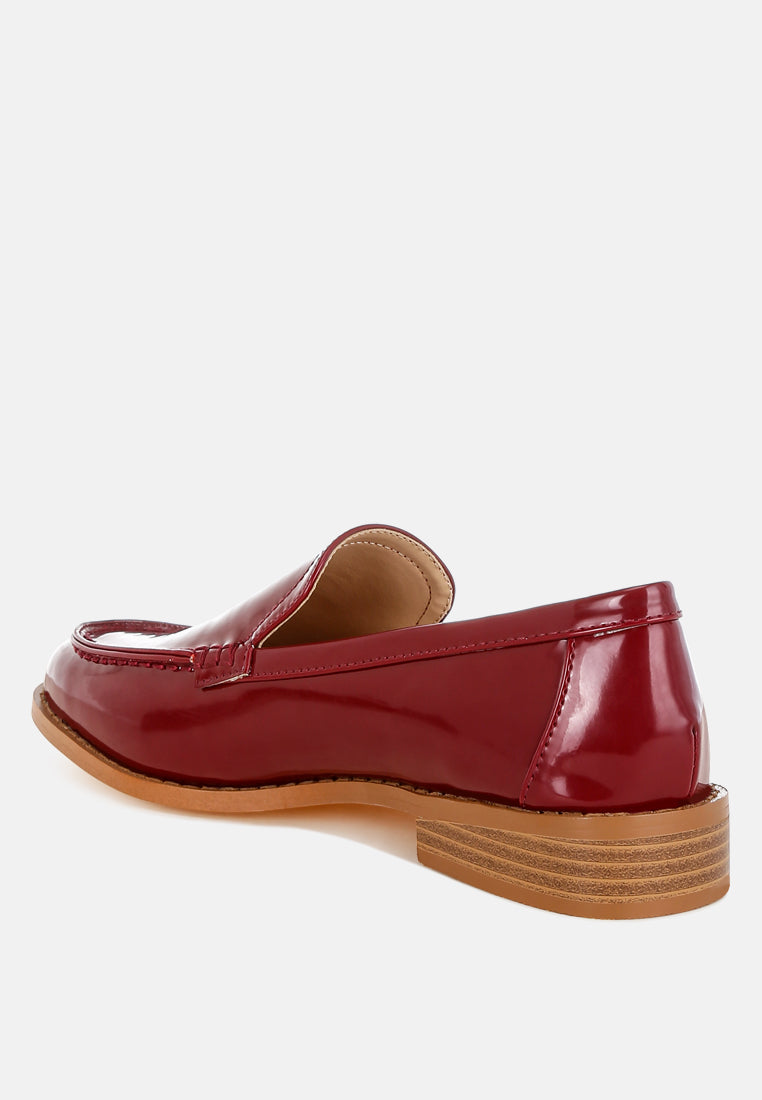 corleone pleather stacked heel loafers#color_burgundy