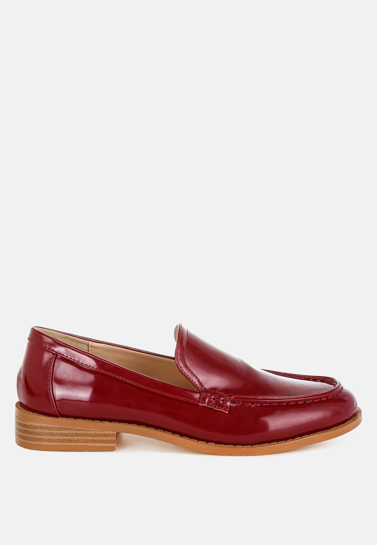 corleone pleather stacked heel loafers#color_burgundy