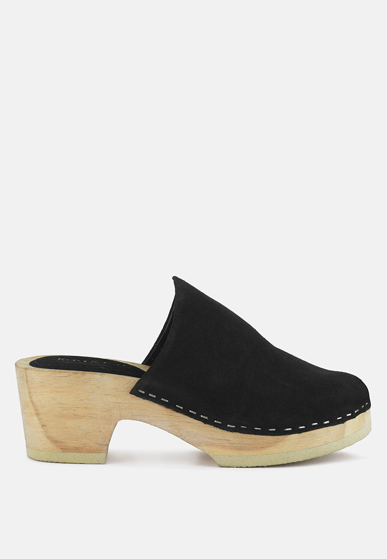DARCIE Suede Clogs#color_black