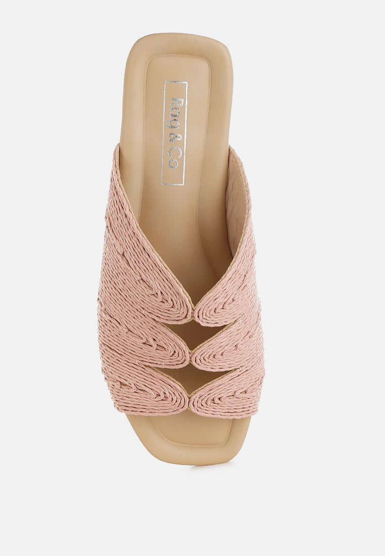 daisy doe raffia square toe flats color_dusty-pink