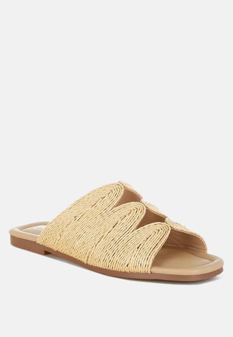 daisy doe raffia square toe flats#color_beige