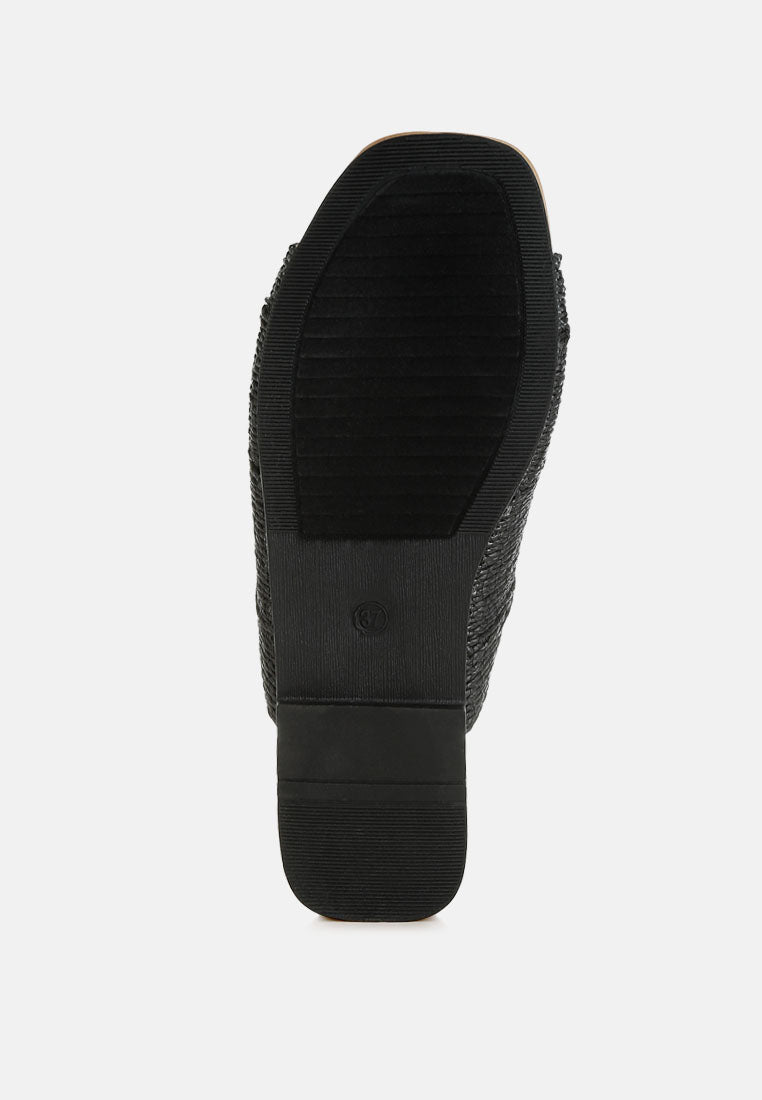 daisy doe raffia square toe flats#color_black