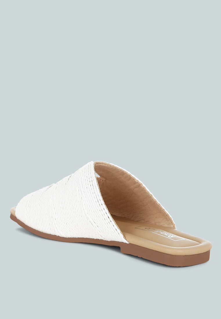 daisy doe raffia square toe flats#color_white