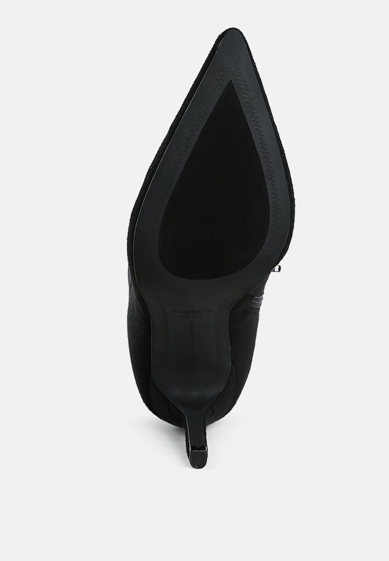 dapers bow detail ankle boots#color_black
