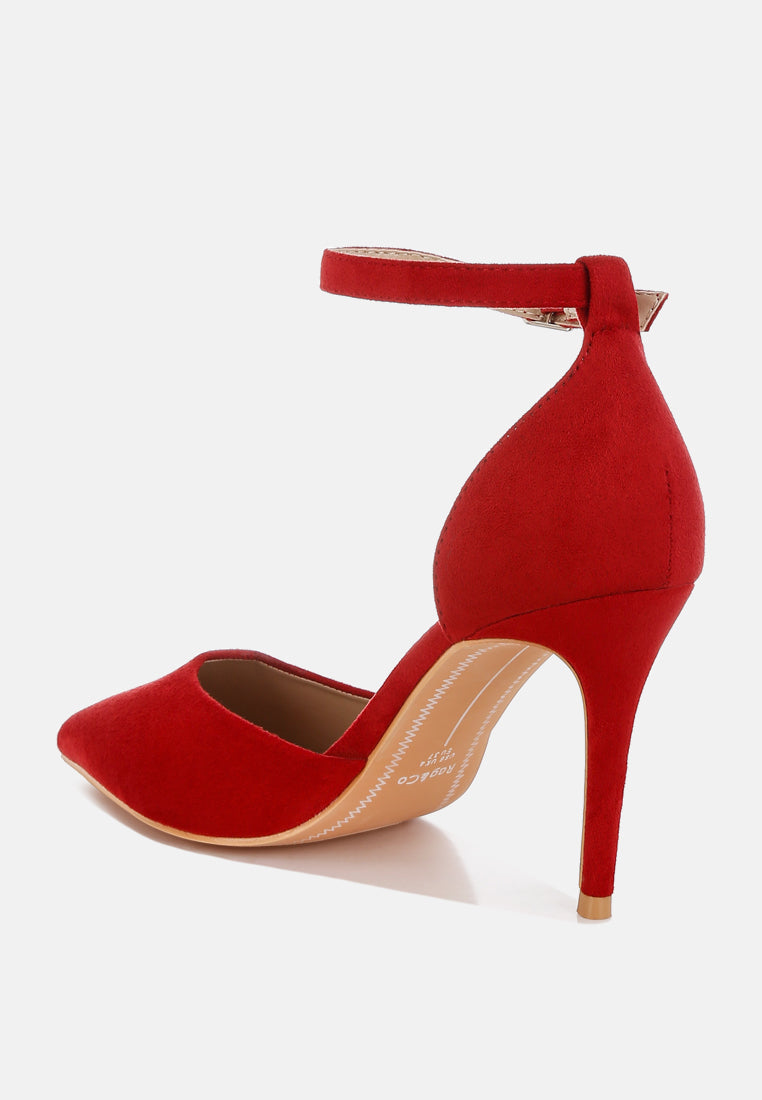 dolona microfiber stiletto heel sandals#color_red