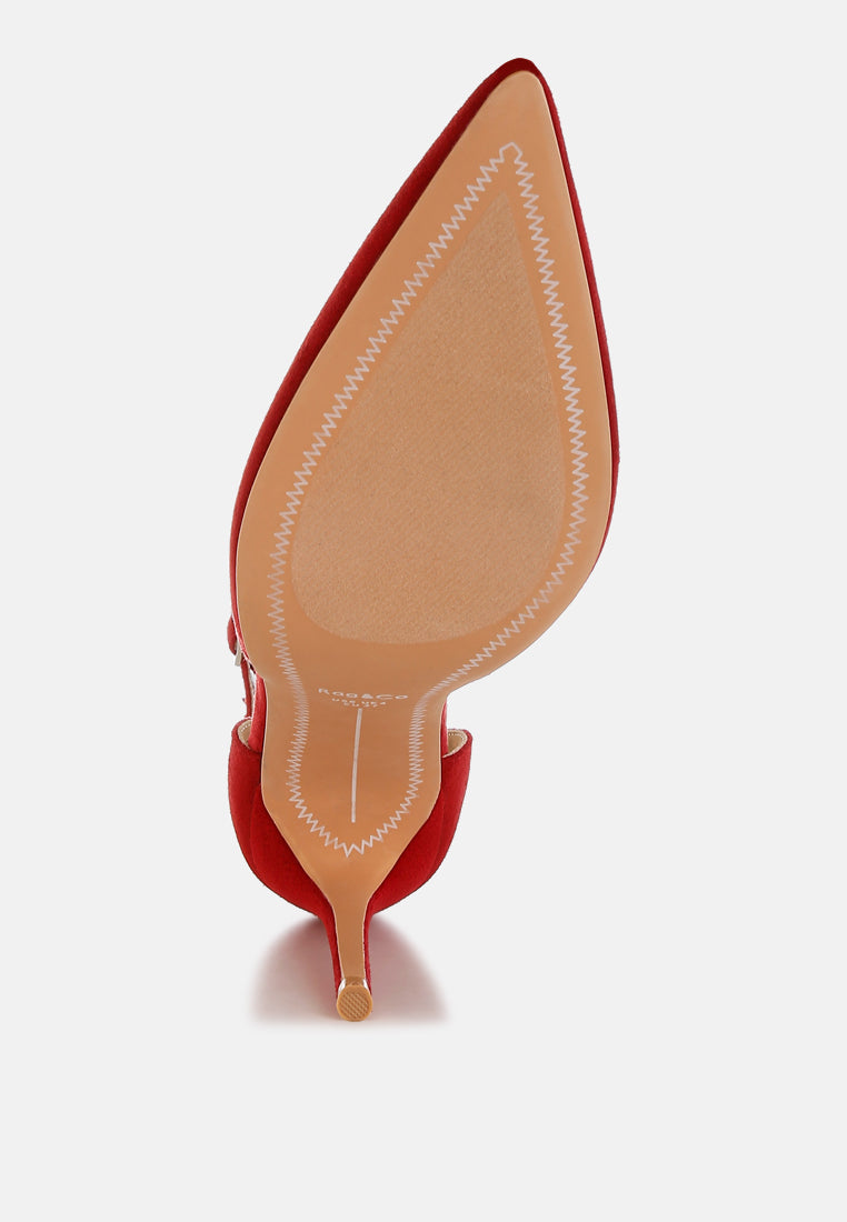 dolona microfiber stiletto heel sandals#color_red