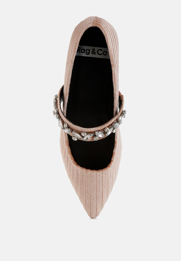 dresden diamante brooch velvet ballerinas#color_beige