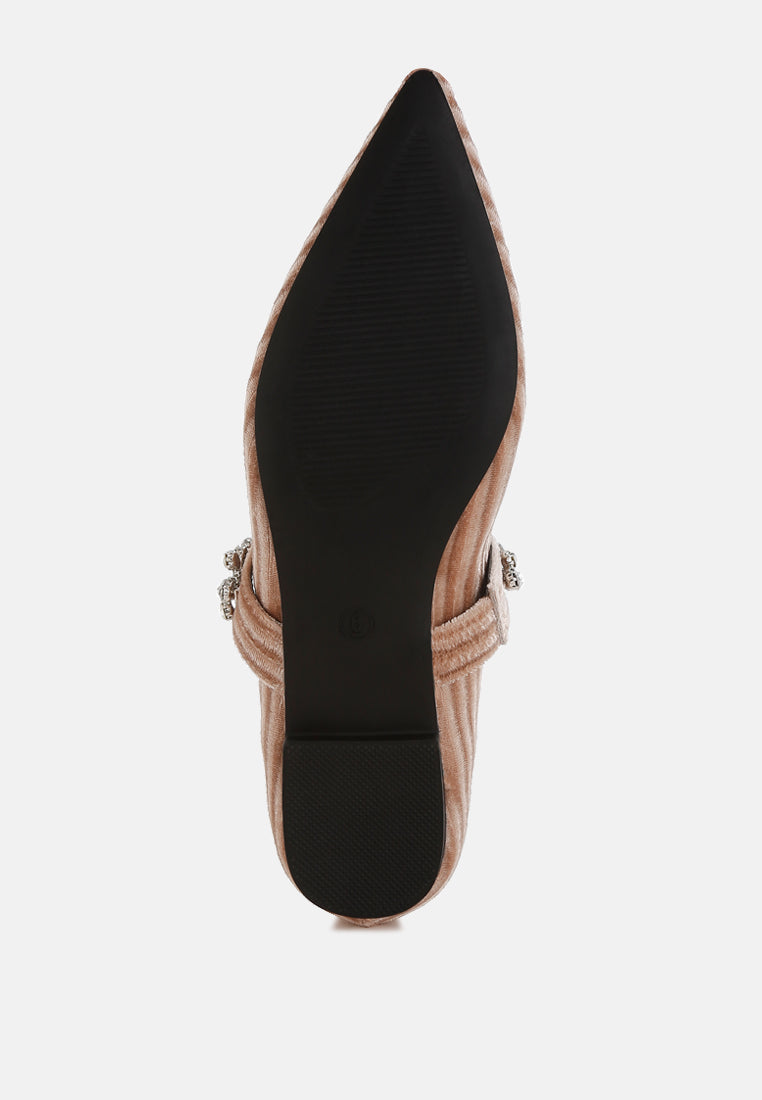 dresden diamante brooch velvet ballerinas#color_beige