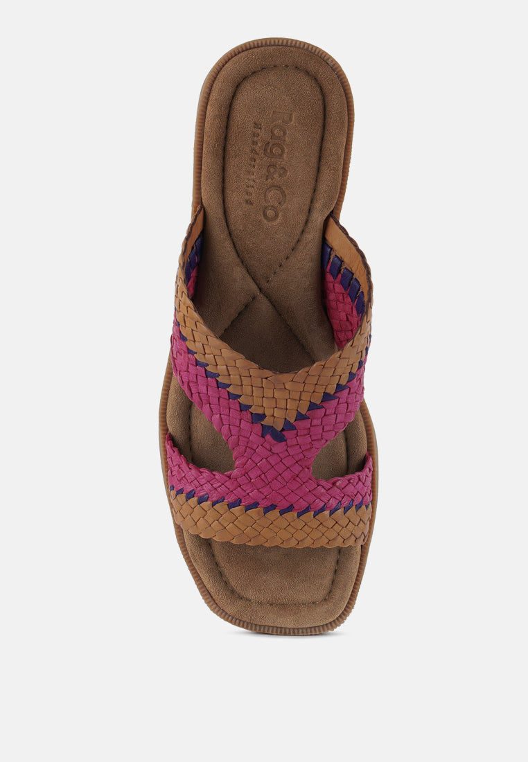 eirata genuine mesh leather slip-on flats#color_pink