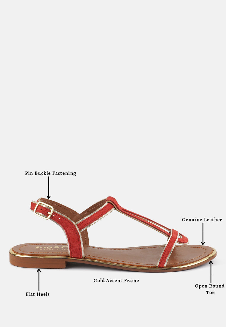 FEODORA Red Flat Slip-on Sandals#color_red