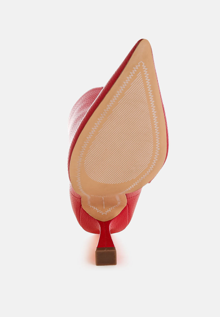 farnak pleather spool heel boots#color_red