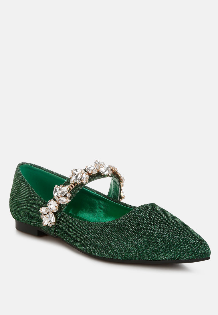 flavia diamante brooch glitter ballerinas#color_green