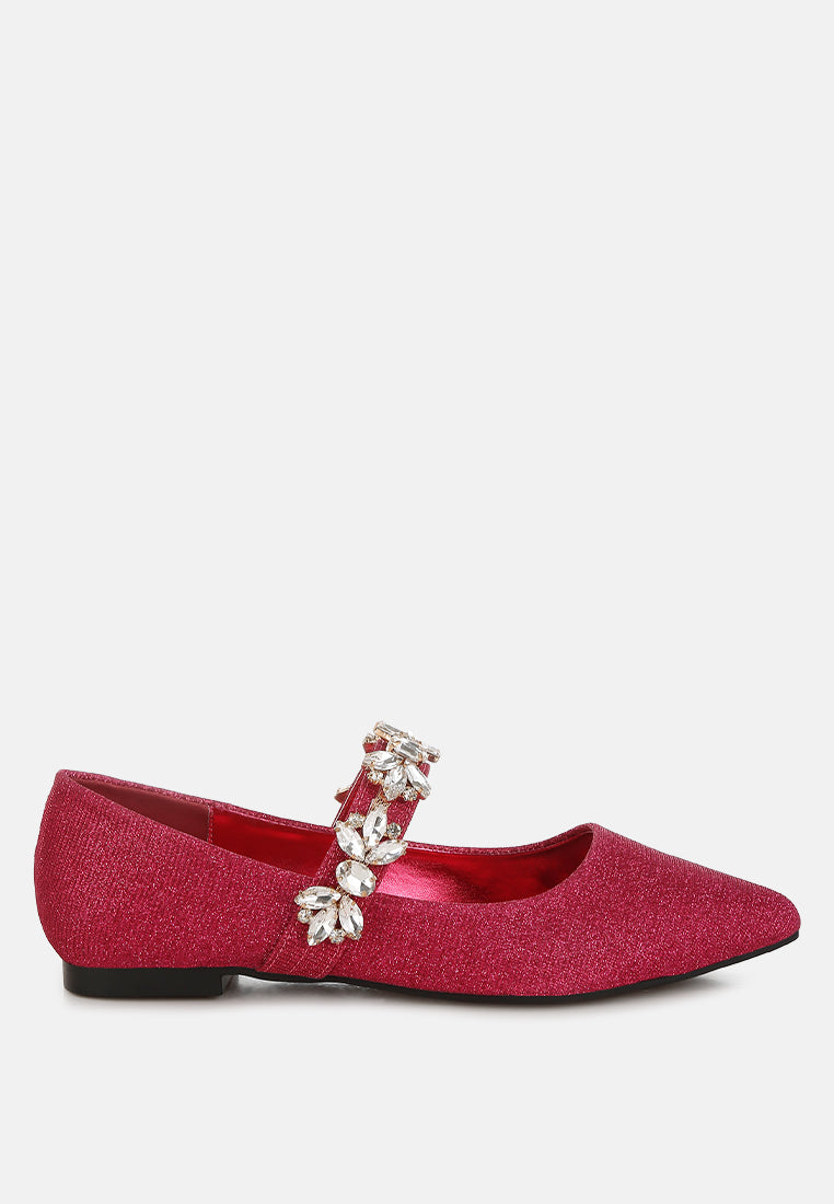flavia diamante brooch glitter ballerinas#color_fuchsia