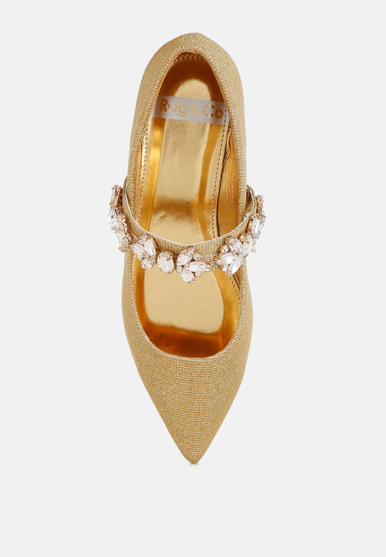 flavia diamante brooch glitter ballerinas#color_gold