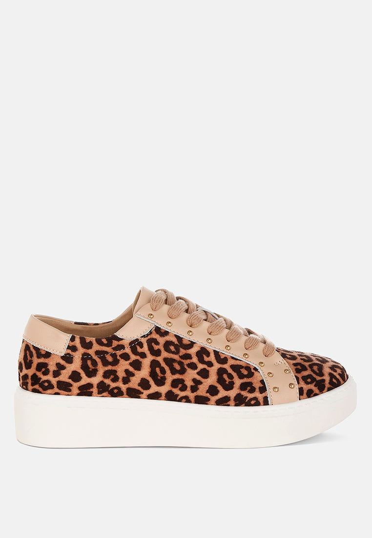 flippin studded leopard print chunky sneakers#color_beige