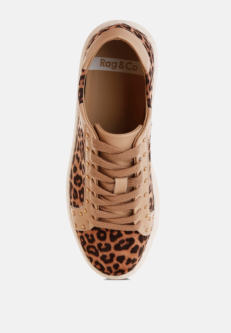 flippin studded leopard print chunky sneakers#color_beige