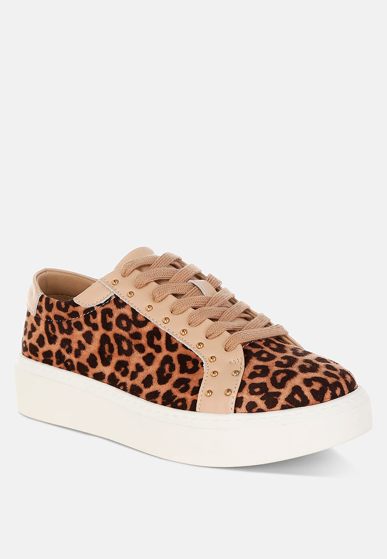 flippin studded leopard print chunky sneakers#color_beige