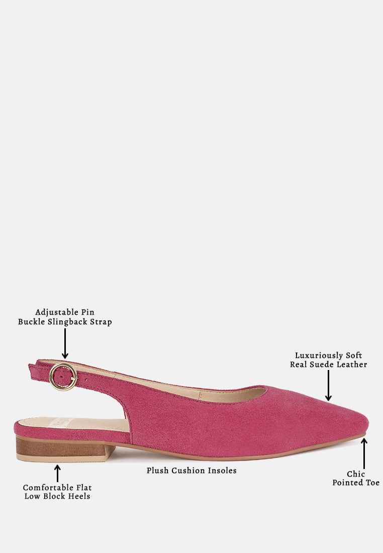 hocane real suede leather slingback sandals#color_fuchsia