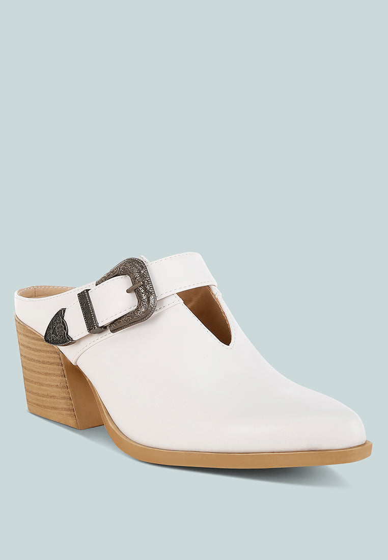 holler carved buckle statement mules#color_white