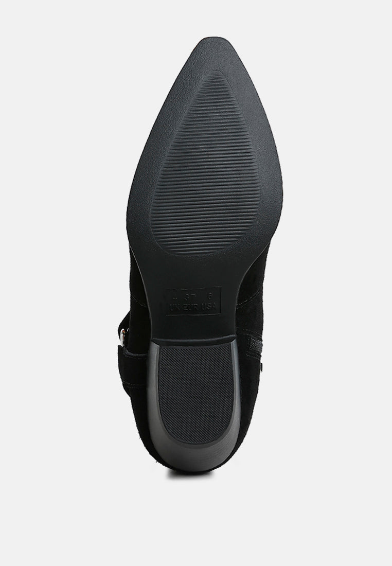 jockey harness detail ankle boots#color_black