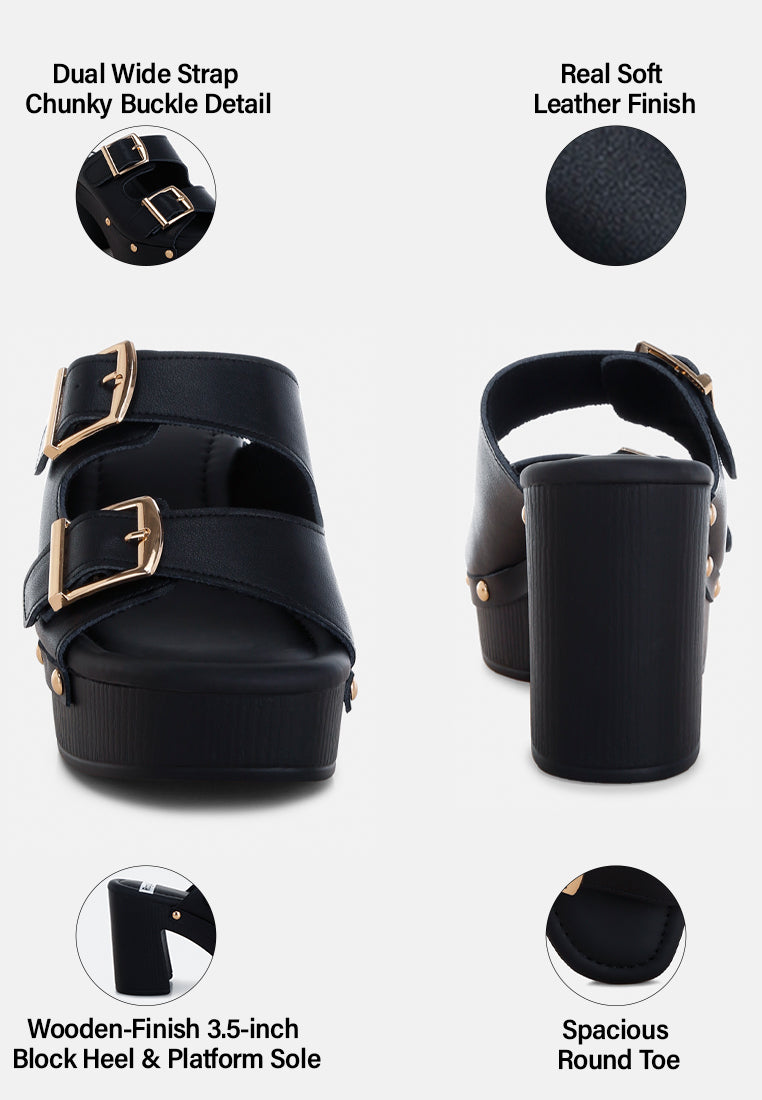 kenna dual buckle strap sandals#color_black